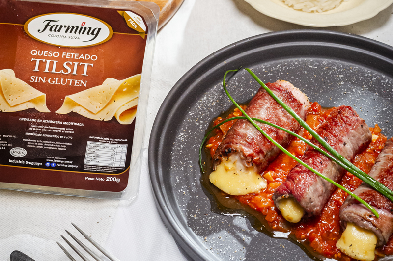 Niños envueltos rellenos de jamón y queso