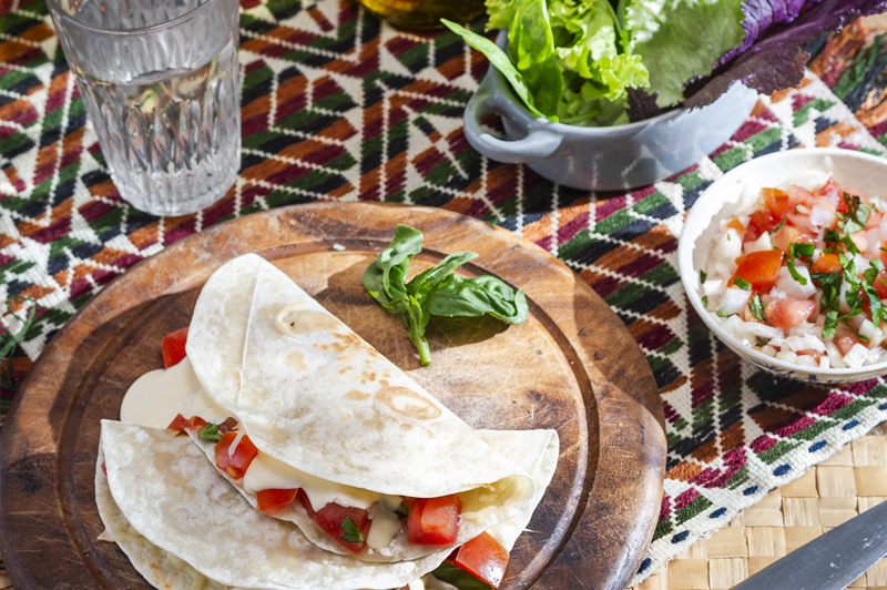 Quesadilla de queso bajo en sodio