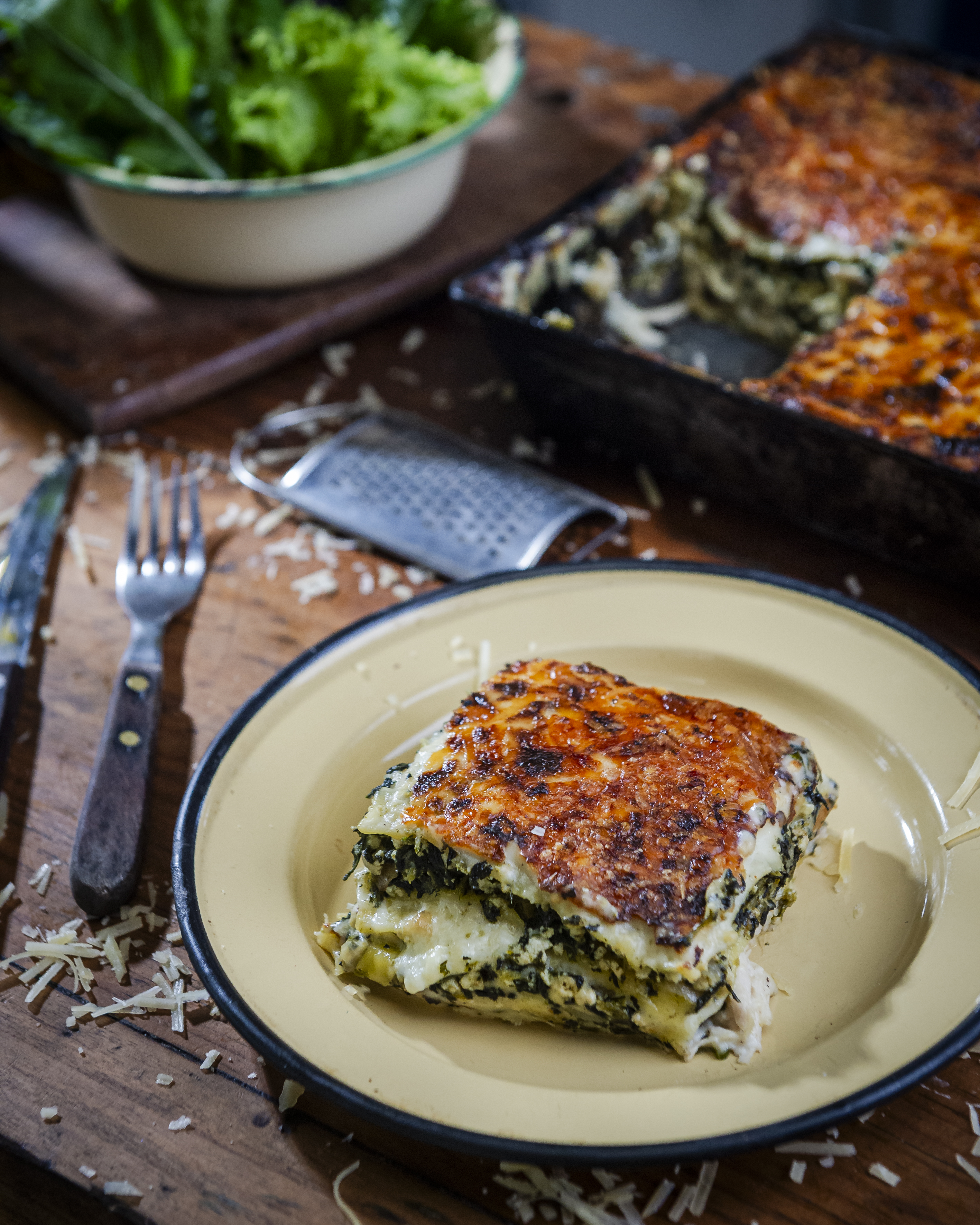 Lasagna Mixta de pollo y queso