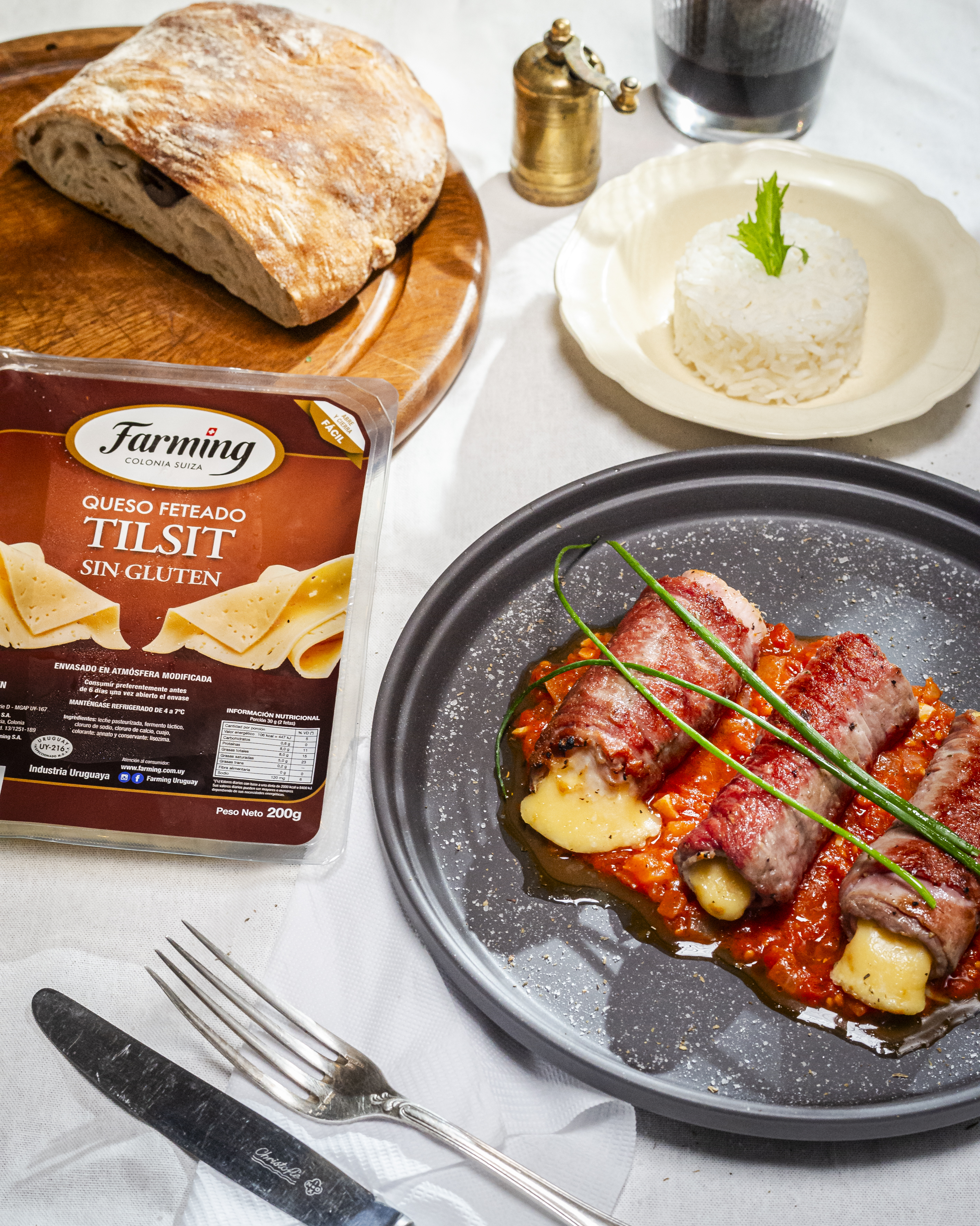 Niños envueltos rellenos de jamón y queso