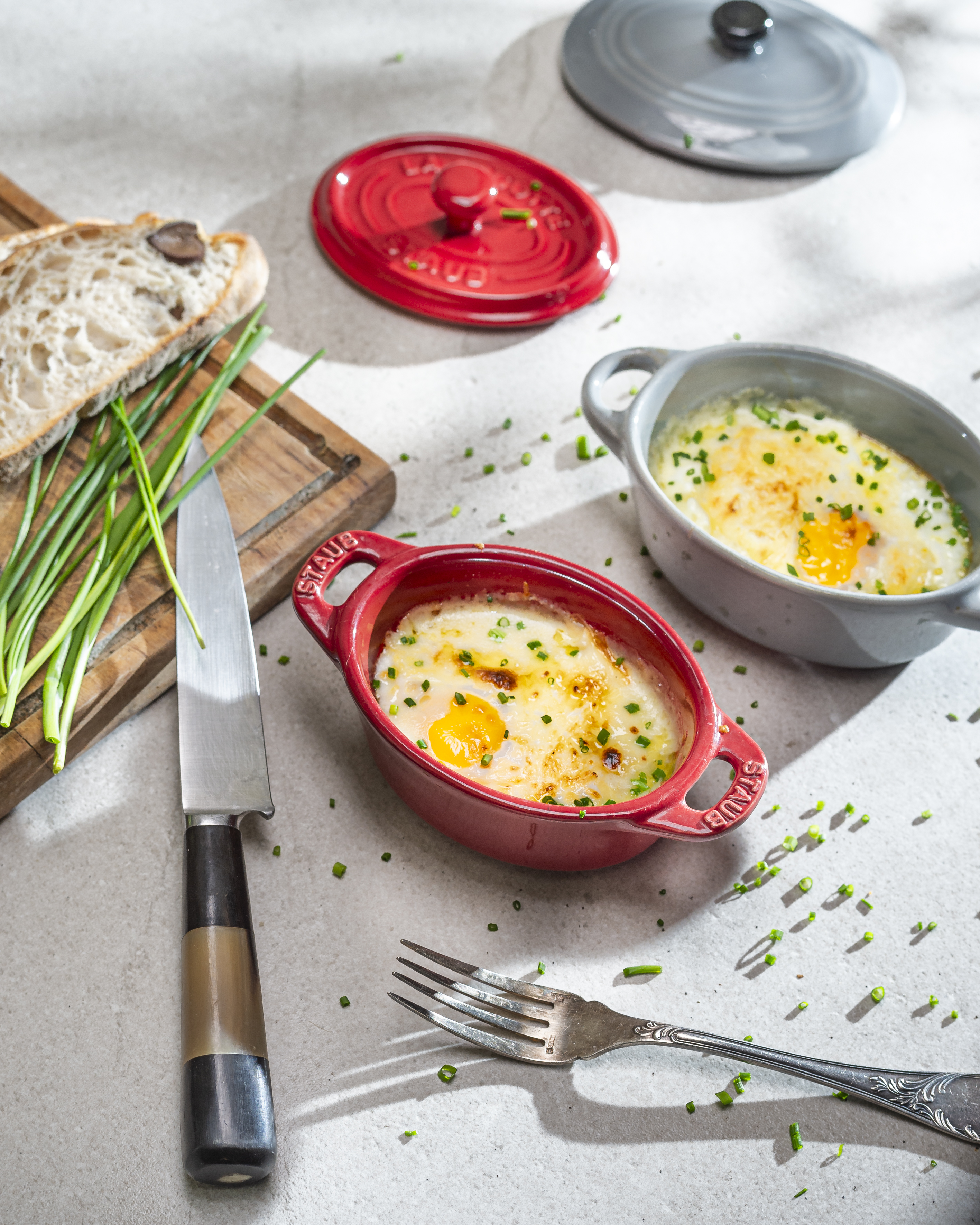 Huevos al horno con queso