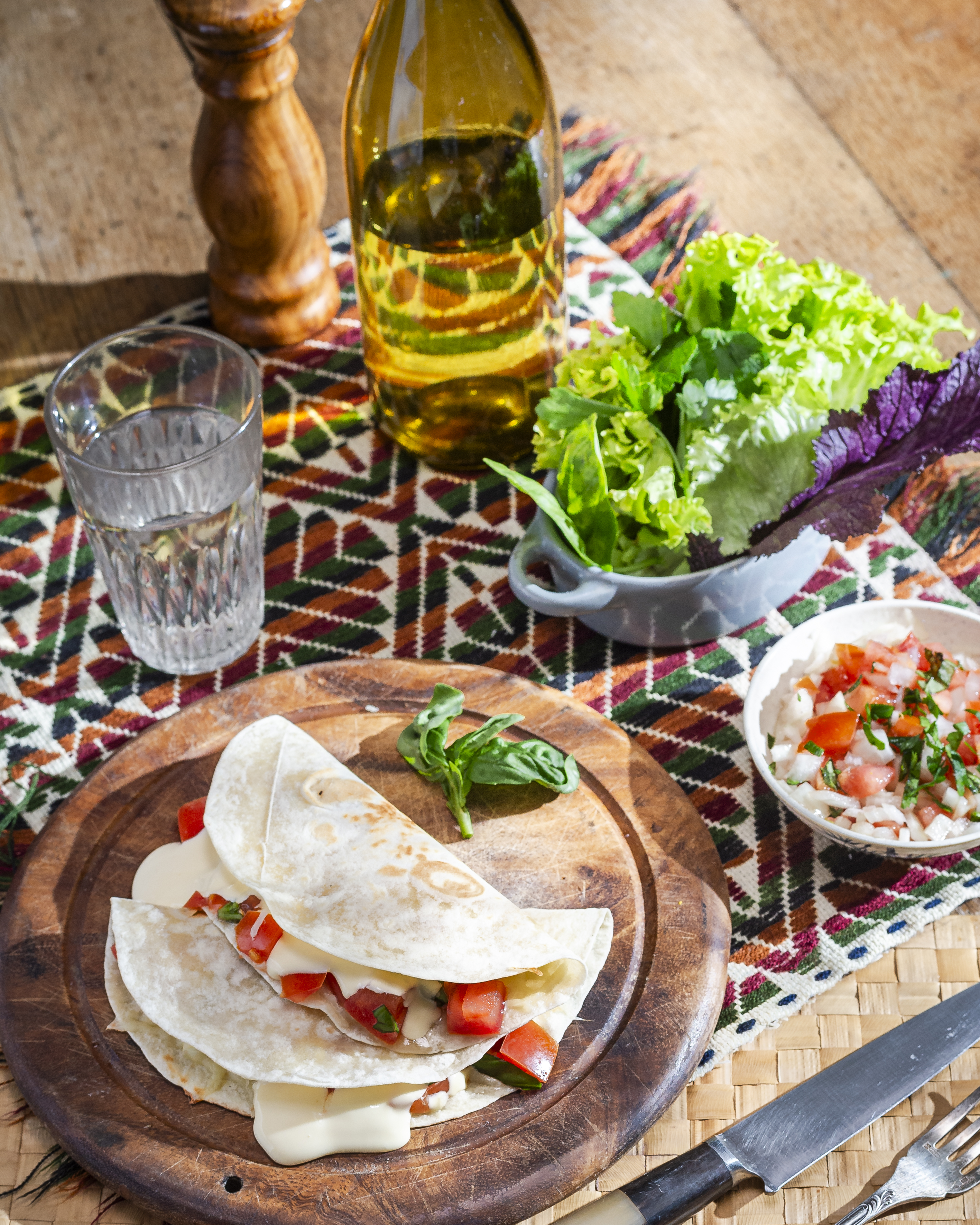 Quesadilla de queso bajo en sodio