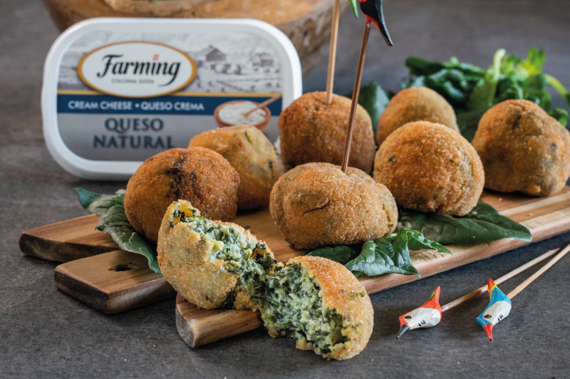 Croquetas de espinacas y queso crema