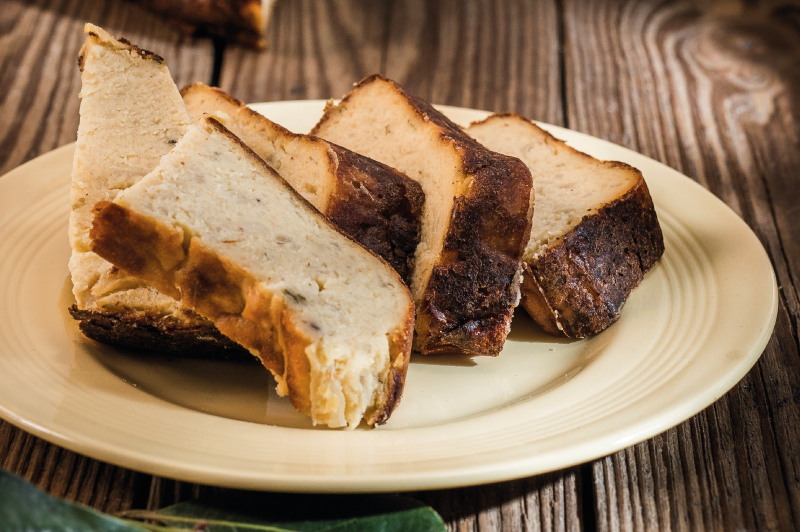 Budín de queso y cebolla