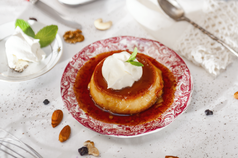 Flan de queso con crema