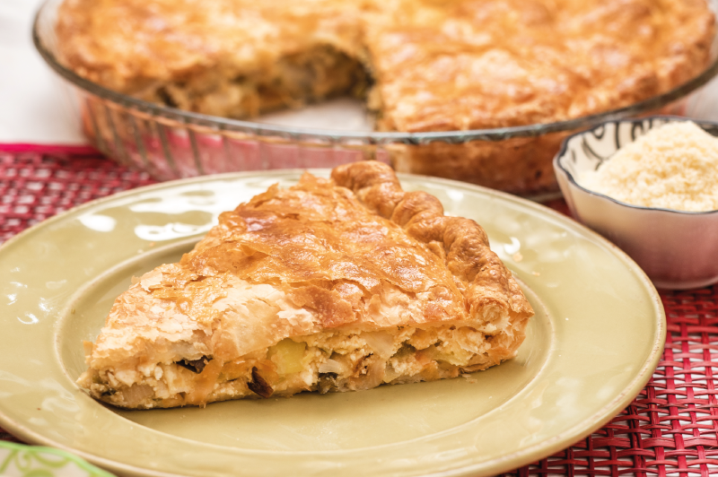 Tarta de puerros a la crema